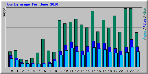 Hourly usage for June 2016
