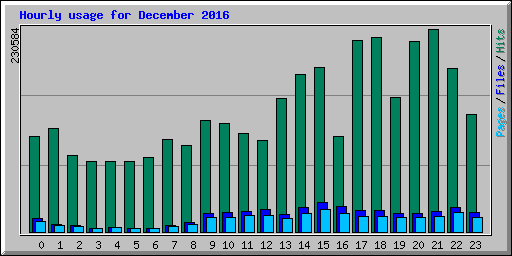 Hourly usage for December 2016